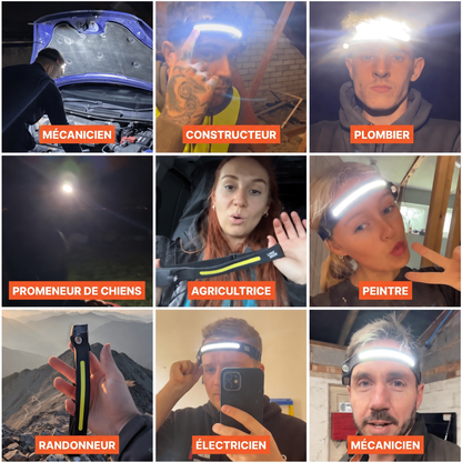 PanovLight – Lampe frontale LED rechargeable 230°